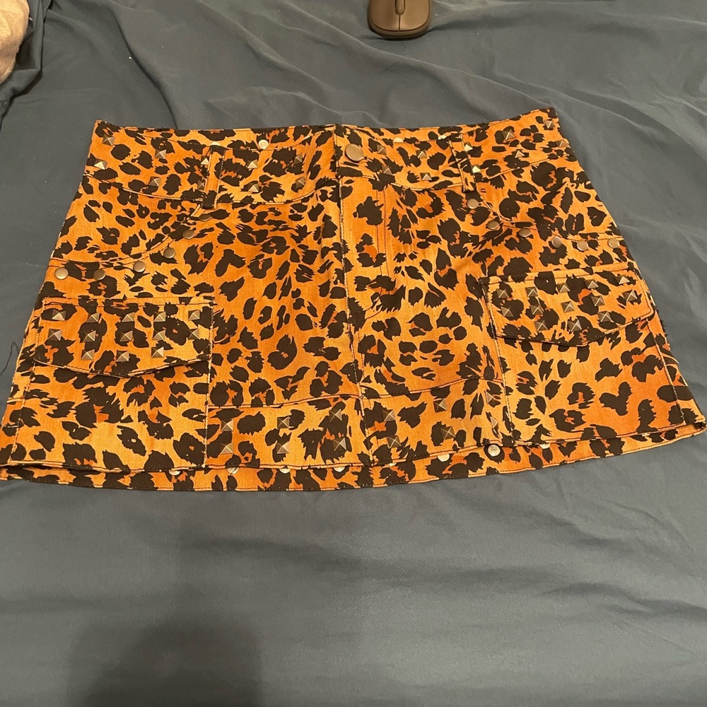 Current Mood Wild Animal Print Mini Skirt